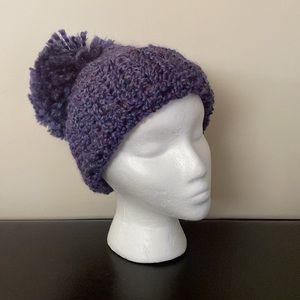 Purple Hat with Pom Pom
